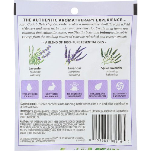 Aura Cacia Relaxing Lavender Aromatherapy Mineral Bath | 2.5 oz. Packet