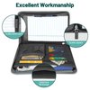 Padfolio Portfolio Organizer Binder, Interview Resume Folder, Zippered Business Portfolio, Faux Leather Padfolio Portfolio Binder for Business School Office Conference Notepad Clip Boards, Black