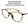 Big Round Computer Blue Light Blocking Glasses - Clear Lens Reading Glasses for Women Men Anti Eye Strain & UV Glare 5033tor-250 (Tortoise, 2.50)