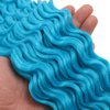 30inch Ocean Wave Braiding Hair Extensions 3packs Long Deep Curly Wave Braid Hair Synthetic Twist Ripple Crochet Deep Wave Braids Hair for Women 100g/pack(30",Blue)