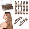 42 Pcs Brown Metal Snap Hair Clips, 2 Inch Hair Barrettes Hair Accessories for Women Girls
