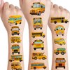12 Sheets School Bus Temporary Tattoos for Kids, School Bus Birthday Party Supplies Decorations Transportation Stickers Cute Fake Tattoos Party Favors for Children Toddler School Classroom Reward