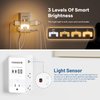 Electrical Outlet Extender with USB Ports(2C2A), Snug Wall Outlet with Night Light, Surge Protector, Wall Plug Adapter for Multiple Devices, Wall Socket Expander