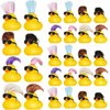 VercanMonth 20 Pcs Rubber Ducks with Wig and Black Glasses Squeaky Duck Bath Toy Small Rubber Duckies Bulk Cute and Funny Bathtub Toys for Summer Pool Birthday Gifts Holiday Party Favors (Classic)