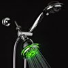 PowerSpa All-Chrome 7-Color LED Shower Head/Hand Held Shower High Pressure Twin Combo Showerhead System with Air Turbo Technology - Includes Premium Stainless Steel Hose and 3-way Water Diverter