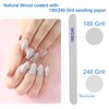 Nail Files (24 Pack), 180/240 Grit Wooden Emery Board Nail File Double Sided Emory Fingernail Files for Natural and Acrylic Nails Gel Nail Professional Reusable Manicure Pedicure Gray