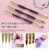 31Pcs Nail Art Brushes Set, Professional Nail Art Brush Dotting Tools Kit, Nail Dust Brush Nail Painting Brush Striping Nail Liner Brush Nail Dotting Pen for DIY Nail Art Designs