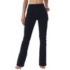 Keolorn Women's Bootleg Yoga Pants with Hidden Pockets Tummy Control Running Legging Long Bootcut(Black, Medium)