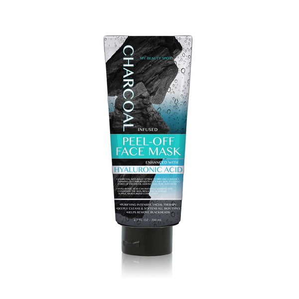 My Beauty Spot Charcoal Face Mask Peel-Off Face Mask Skin Care Black Head Remover for Face Infused with Hyaluronic Acid 6.7oz