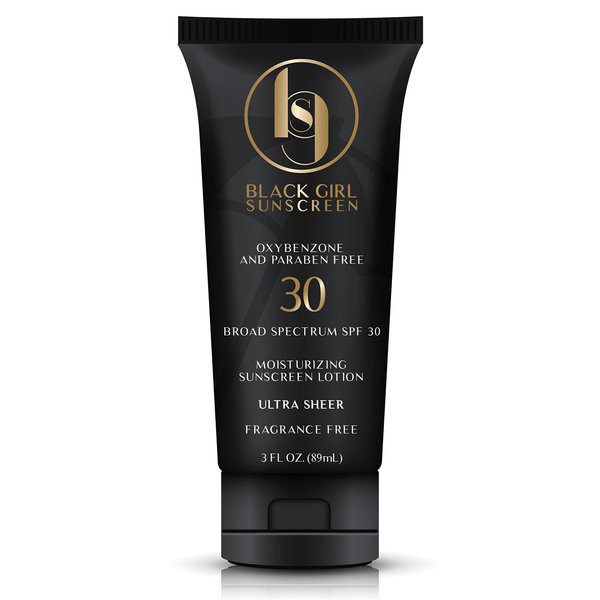Black Girl Sunscreen - Moisturizing Sunscreen Lotion SPF 30, No White-Residue, Formulated with Natural Ingredients for Melanin Rich Skin (3 Fl. Oz.)