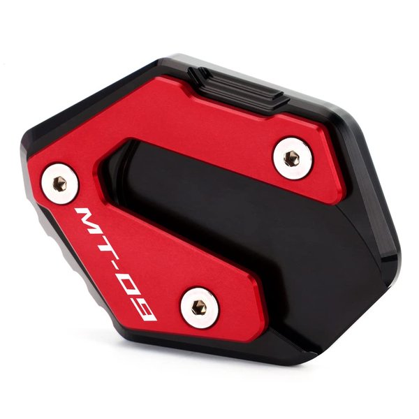 Mokiton Motorcycle Side Stand Extension Kickstand Plate Compatible With YAMAHA MT-09 / SP 2015-2023 | Foot Pad Support MT09 MT 09 Accessories (red)