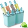 HOMQUEN Popsicles Molds, 8 Piece Ice Pop Mold, Reusable Easy Release Ice Cream Mold for kids, Many Shapes Homemade Popsicle Molds, DIY Popsicle Maker, BPA Free (8 Cavities-Blue)