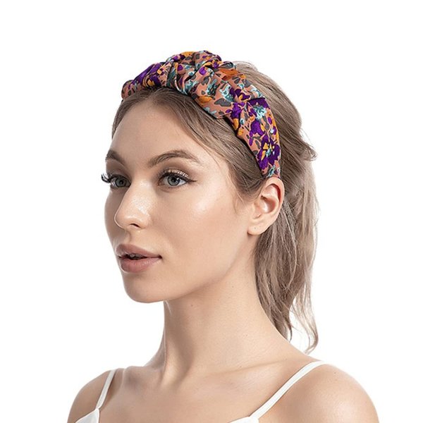 Wiwpar Boho Headband Floral Wide Head Hair Band Hair Hoop Hair Accessories for Women 1 Count (Pack of 1) (Style 3)