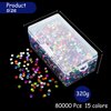 Yuxung Loose Sequins 6 mm Round Embroidery Sequins with Holes Rainbow Sequins for Crafts with Storage Box Iridescent Spangles for Sewing Art Wedding Jewelry Making (320 Grams)