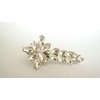 Generic Small flower and leaf shaped crystal alligator hair clip for fine thin hair
