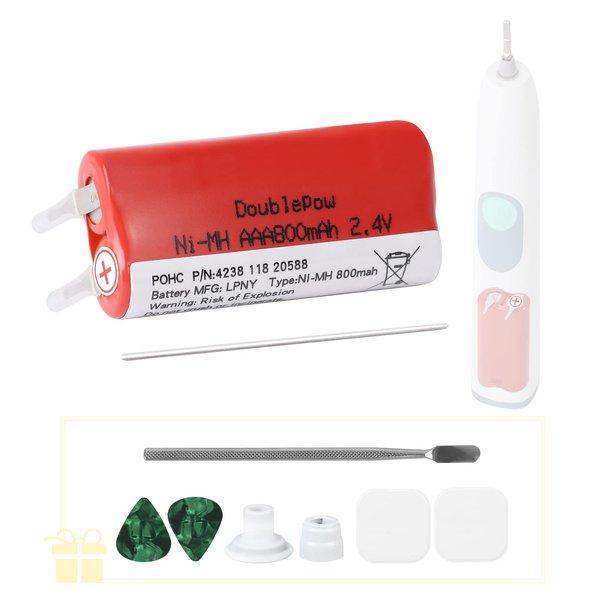 Rechargeable Electric Toothbrush Battery Replacement for Philips HX3110 HX3120 HX3130 HX6210 HX6220 HX6230 HX6240 HX6250 HX681701 HX681050 HX625481 HX6263 HX6275 800mAh 2.4v NI-MH