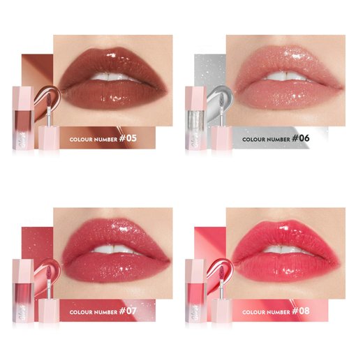 MAEPEOR Glossy Lipgloss Set 4 Colors Non-Sticky Moisturizing Lip Gloss Smooth Hydrating and Long-lasting Nourishing Glossy Lipgloss Kit (Set 02)
