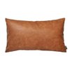 HOMFINER Faux Leather Lumbar Throw Pillow Cover 12x20 Decorative Bedroom Living Room Modern Boho Accent Rectanglar Cognac Brown Small Cushion Case for Bed Sofa Couch
