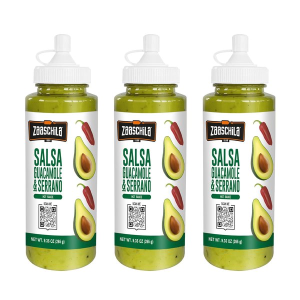 Zaaschila Sauce Guacamole & Serrano 9.35oz (265g) 3pc pack (Packaging may vary)