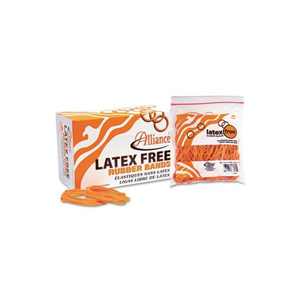 Non Latex Orange Rubber Bands, Size 19, 3-1/2 x 1/16, 1750/Box, Sold as 1 Box
