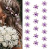 YISSION 20Pcs Mini Purple Flower Hair Clips Cute Rhinestone Hair Pins Small Decorative Hair Clips Wedding Hair Barrettes Red Flower Hair Clips Bridal Hair Accessories for Girls Women