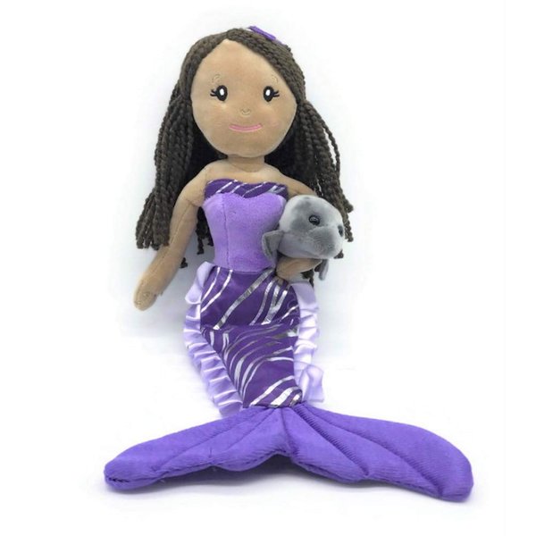 The Petting Zoo Mermaid Doll with Manatee Stuffed Animal- Great Gifts for Girls, -17 Inches (Pink)