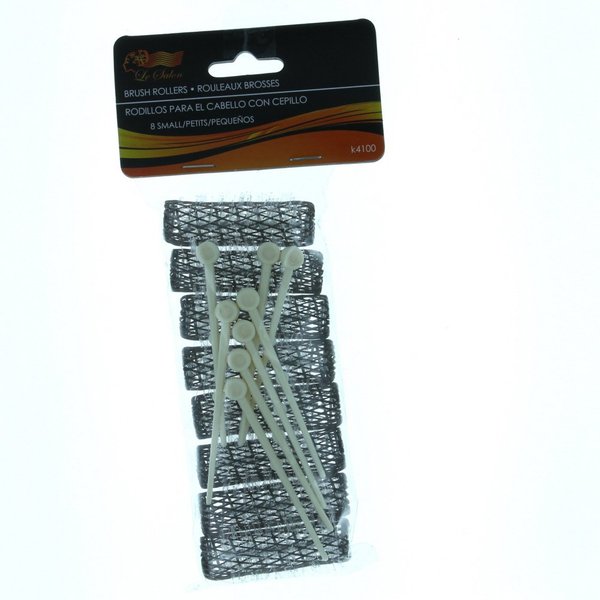 16 BRUSH ROLLERS & PINS Small Mini Hair Curlers Bristles 2" x 1/2" Kids Pageants (2 packs)