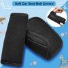 4 Pieces Baby Car Seat Belt Covers Soft Car Seat Straps Shoulder Pads for Kid Infant Stroller Strap Covers Seat Safety Belt Cushion Pads for Boy and Girl, Black