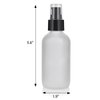 4 oz Frosted Clear Glass Boston Round Bottle with Treatment Pump (4 Pack) + Funnel