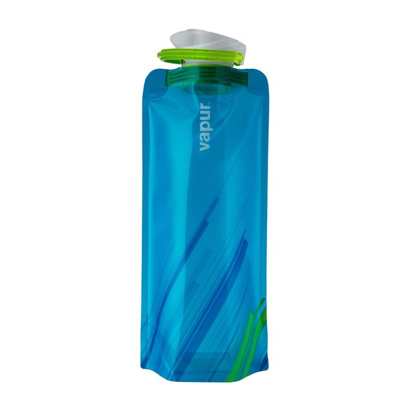 Vapur Element Flexible Water Bottle - with Carabiner, .70 Liter (23 oz) -Pack of 1, Water blue