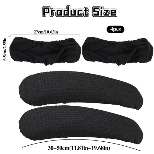 KALIONE 2 Pairs Office Chair Arm Covers, Armrest Slipcover Pads, Removable Office Chair Cover, Chair Arm Pads Arm Protectors, Office Removable Arm Rest Covering, Elastic Chair Armrest Cover(Black)