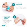 TRIM Manicure & Pedicure Kit – Includes Fingernail Clipper, Toenail Clipper, Nail Scissors, Cuticle Nipper, Cuticle Pusher, Nail Brush, Salon Board, 4-Step Buffing Board & Storage Pouch – 8 Pieces