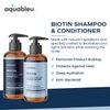 Aquableu Biotin Volumizing Shampoo & Conditioner Set – Natural Thickening & Volume For Thicker Fuller Hair - Promotes Healthy Hair Growth - Includes Coconut, Keratin, Argan & Jojoba Oil – Sulfate Free