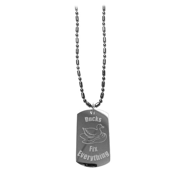 Hat Shark Ducks Fix Everything - Luggage Metal Chain Necklace Military Dog Tag