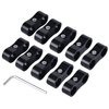 EVIL ENERGY 6AN Hose Separator Clamp, AN6 Fuel Line Mounting Clamp Aluminum Black 10PCS