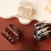 3 Pcs French Tortoise Hair Claw Clips,Durable Non-Slip Celluloid Acetate Hair Accessories for Women with Thin Hair,Beach Essentials Lightweight Small Jaw Barrettes(Gray,Brown,Black)