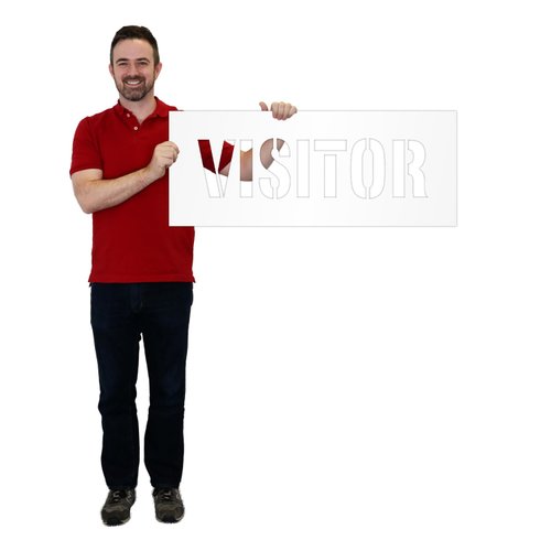SmartSign 12 x 30 inches Visitor Reusable Stencil with 6" Letter Height, 63 Mil Plastic, Easy to Wash, for Parking Lots, Schools, Hospitals, Event Venues, Office Buildings, USA Made