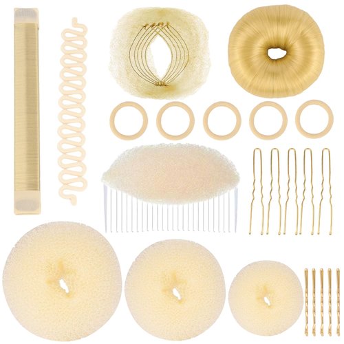 Blonde Hair Base Sponge Invisible Hair Clip Comb Bump It Up Volume Tool Bun Donut Hair Bump Styling Insert Tool Hair Extensions Accessories (Blonde)
