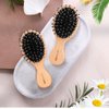 URTHEONE 3Pcs Hair Brush Mini Boar Bristle Hairbrush for Thick Curly Thin Long Short Wet or Dry Hair, Pocket Travel Small Paddle Hair Brush for Men Women Kids Detangle Massage Add Shine