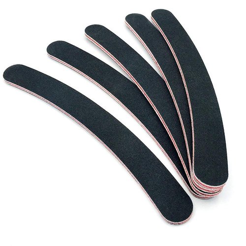 12PCS Black Banana Curved Double Sided Nail Files Polish Emery Board Grit Buffering Sanding Art Manicure Buffer Files Nail Art Tools