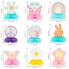 ANGOLIO Groovy Hippie Party Honeycomb - 9P Hippie Boho Centerpieces for Party Supplies Birthday Party Decor Rainbow Daisy Flower Butterfly Peace Theme Decor Table Topper Baby Shower Decor for Boy Girl