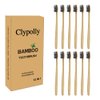 Clypolly Firm Toothbrush Extra Hard Birstles Bamboo Toothbrush for Adult 12 Pieces
