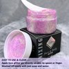 Holographic Body Glitter Gel for Body, Face, Hair, Lip, Nail, Eyeshadow, Color Changing Long Lasting Sparkle Shiny Face Glitter Gel for Festivals and Parties Rave, 50ml (Pink Chameleon)