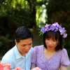 Alove Ditto Purple Butterflies Crown Flower Headband Hair Wreath Butterfly Garland Crown Headpiece for Wedding or Holiday Party