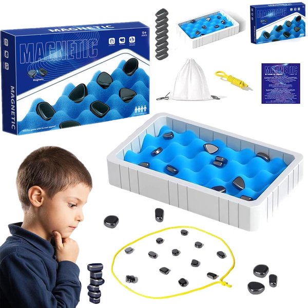 Magnetic Chess Game, 2024 New Magnet Board Game,New Family Board Games Set for Kids and Adults,Strategy Table Top Magnet Game for Kids Puzzle Thinking Magnetic Chess Board for Christmas Birthday Gift