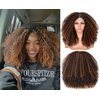 ANNISOUL Curly Lace front Wigs for Black Women Highlight Ombre Curly lace front Wig Synthetic Hair Pre Plucked 13x4x1HD Long Glueless Curly Afro Wig Black and Brown Synthetic Lace Frontal Wig