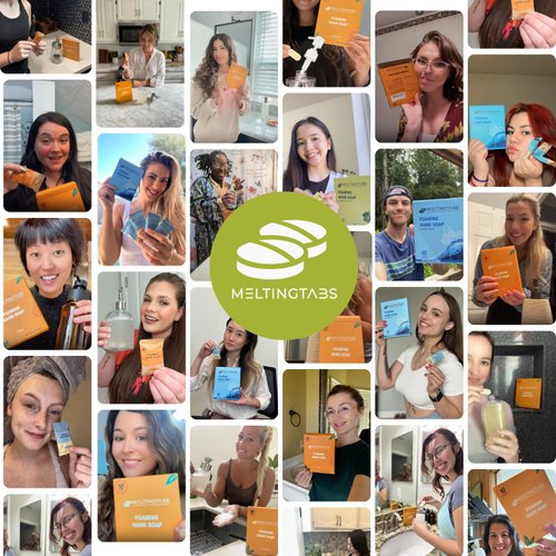 MELTINGTABS Foaming Hand Soap Refill Tablets - Bergamot Scent - Hand Wash Concentrate, Portable and Moisturizing, 10 Pack Travel Refill Tablets