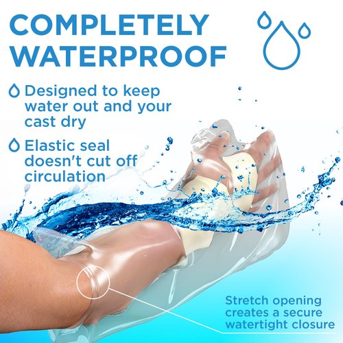 Mighty-X 100% Waterproof Cast Cover Arm Adult - [Watertight Seal] - 3 pack Reusable Cast Covers for Shower Arm