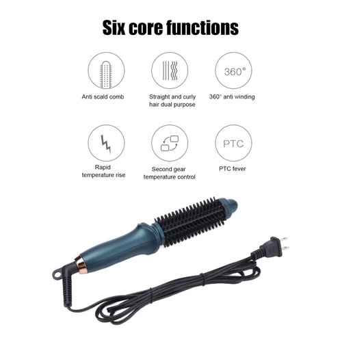 Portable ThermoElectric Dual Purpose Hair Brush for Straight and Curly Styles
