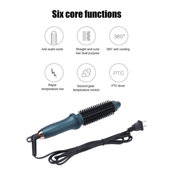 Portable ThermoElectric Dual Purpose Hair Brush for Straight and Curly Styles